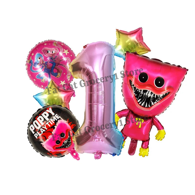 Poppys Playtime Anime Balloons New Kids Birthday Number 1-10 Ballons Baby Shower Gender Reveal Party Decoration Children Gift