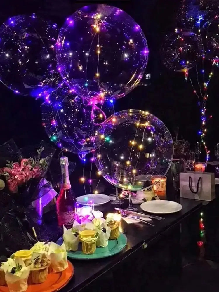 4PCS Led Balloon With Light Luminous Transparent Bobo Ballons Wedding Birthday Party Decoration LED Light Balloon