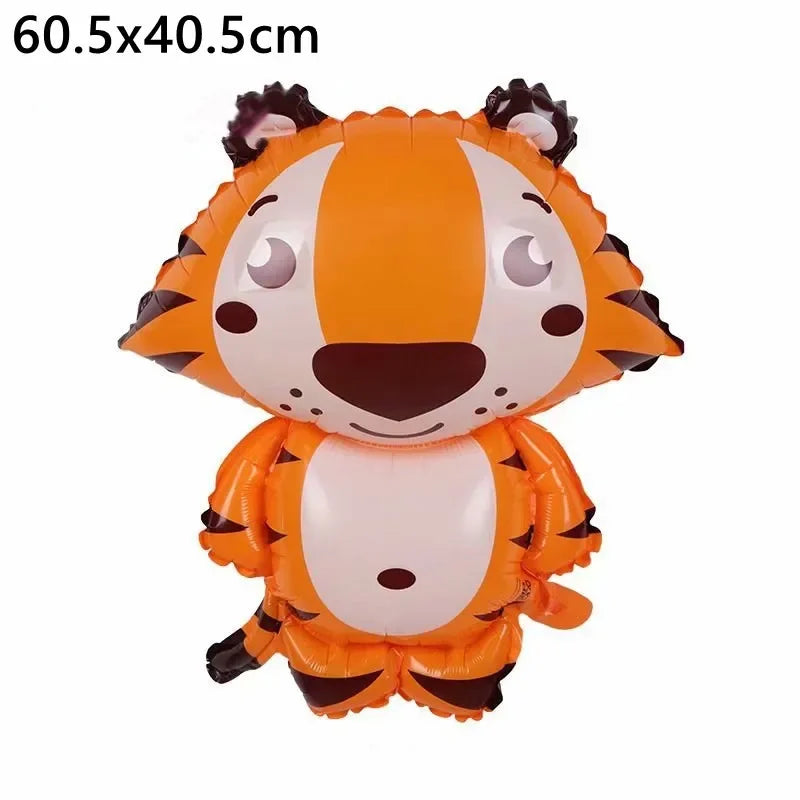 1Pcs Cartoon Animals Foil Ballons for Kids Jungle Safari Birthday Party Decor Tiger Monkey Giraffe Zoo Helium Balloon Supplies