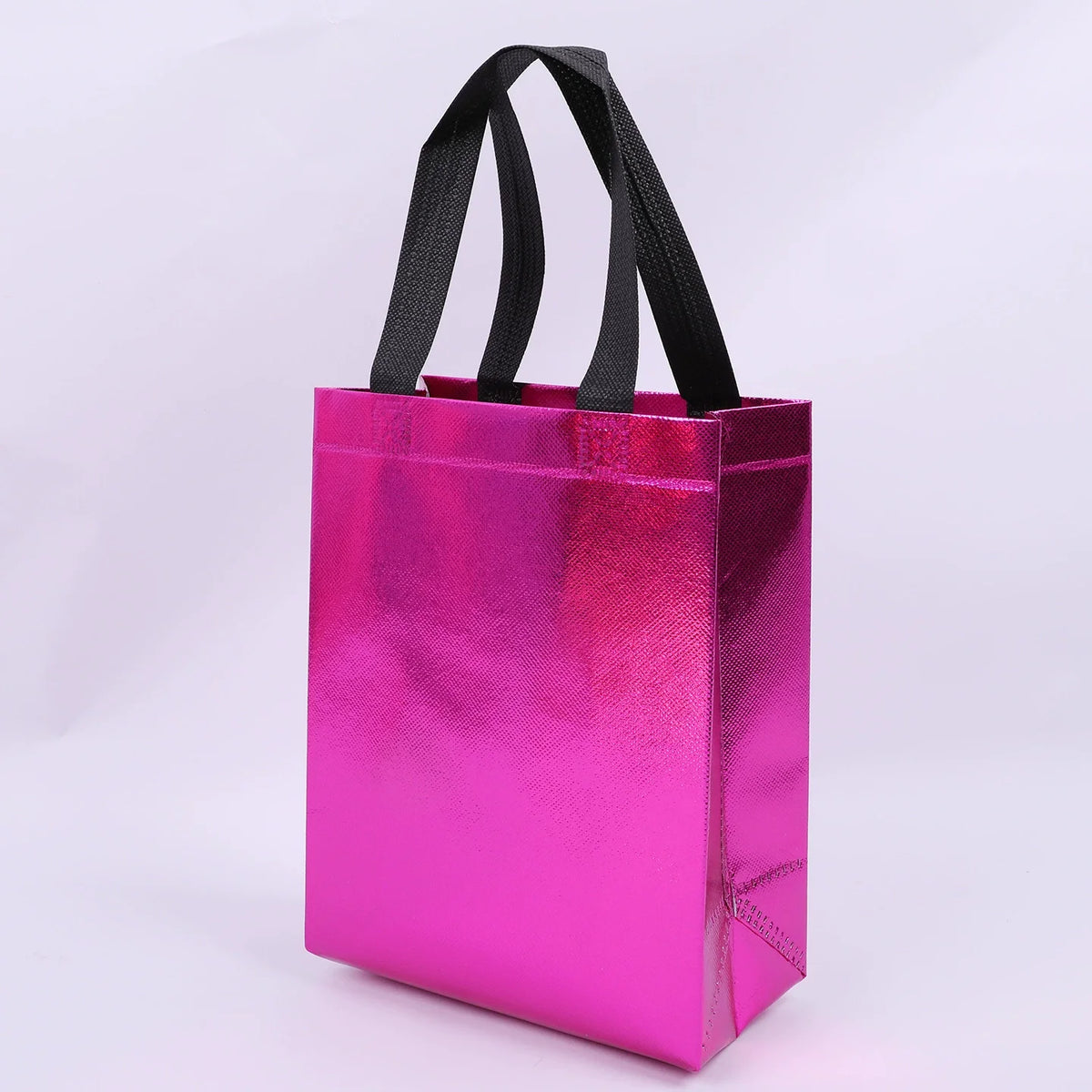 5/10/20PCS Reusable Iridescent Holographic Gift Bags with Handles Medium Size Tote Bags for Birthdays Parties Weddings
