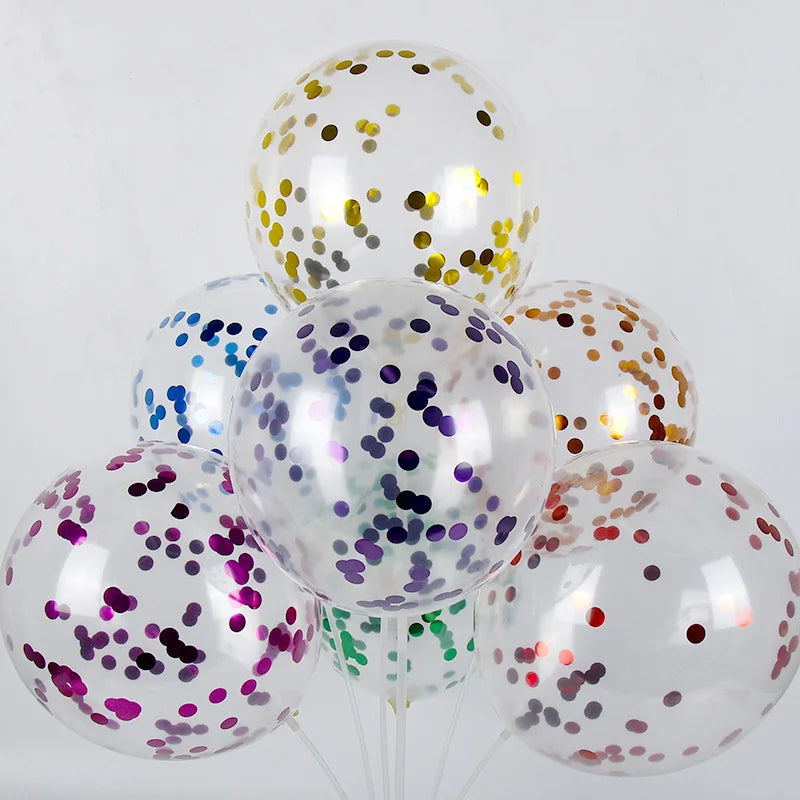 10/20/50 Pcs Colorful Confetti Balloons 12 Inch Transparent Sequin Balloons Wedding Birthday Balloons Festival Decoration Ballon