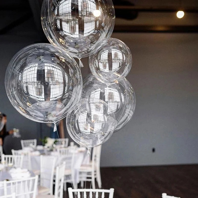 1-5pcs 18/20/24Inch Transparent Bobo Balloons Fillable Bubble Balloon for Wedding Birthday Party Decoration Air Helium Ballon