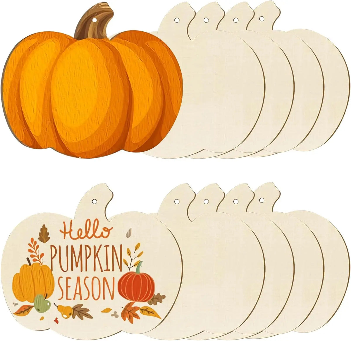 7 inch Wooden Pumpkins Ornaments to Pain Thanksgiving Halloween(48 Pcs)