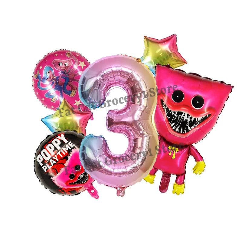 Poppys Playtime Anime Balloons New Kids Birthday Number 1-10 Ballons Baby Shower Gender Reveal Party Decoration Children Gift