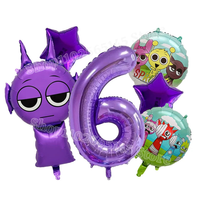 Sprunki Cute Balloons Kids New Digit 1-10 Party Decoration Boys Girls Birthday Baby Shower Gender Reveal Ballons Children Gift