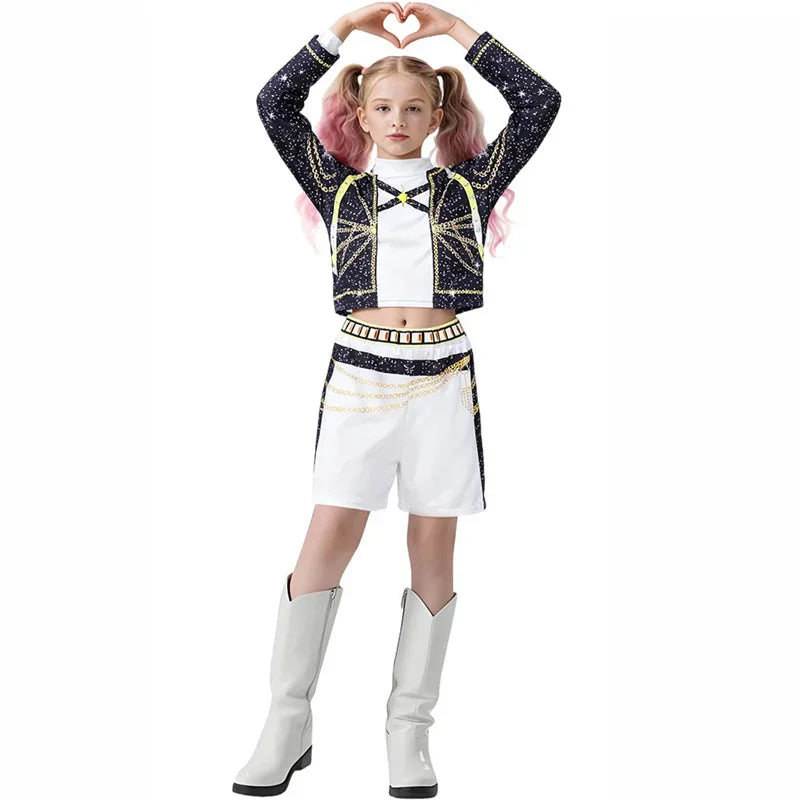 Girl clothing Sets Children Cartoon Cosplay Suits Kids K-Pop Stage Performance 2Pcs Girls Movie Role-playing Costume Outfits