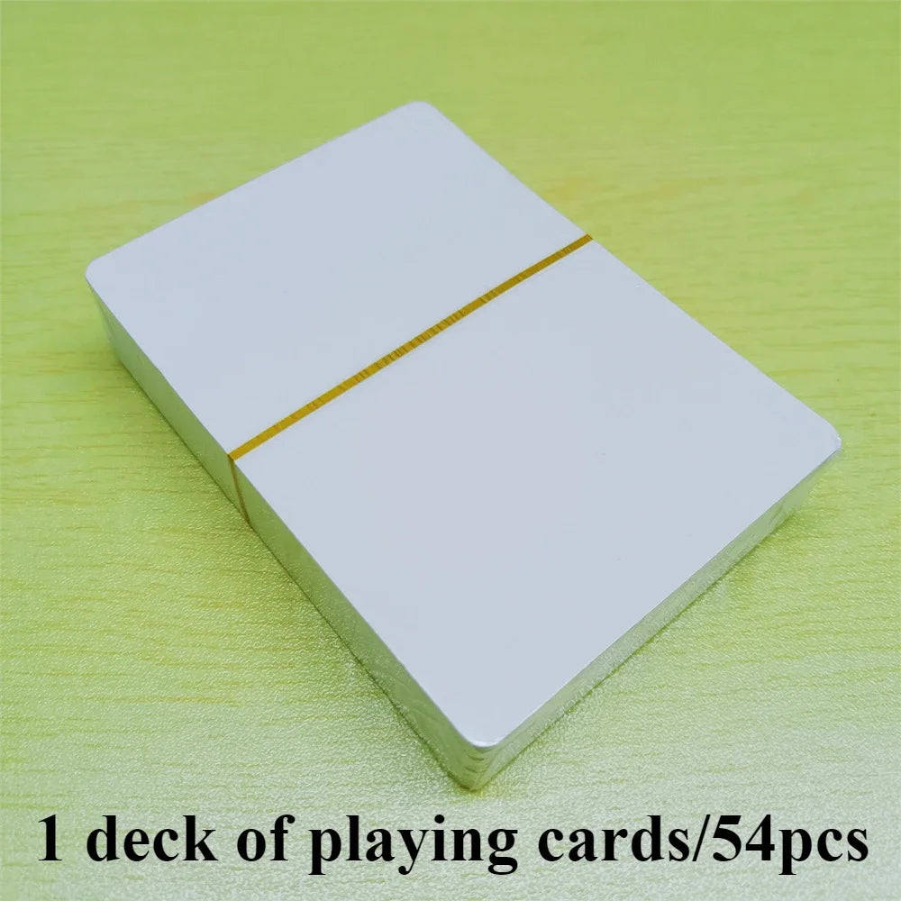 Blank Playing Cards 54PCS Two-sided White Blank Index Flash Cards To Write on Printable Study Learning DIY Gift Game Cards