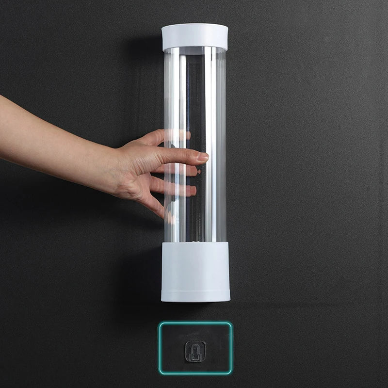 Plastic Disposable Paper Cups Dispenser Wall-mounted Water Dispenser Cup Holder Cup Container Paper Cup Frame Home Organizer