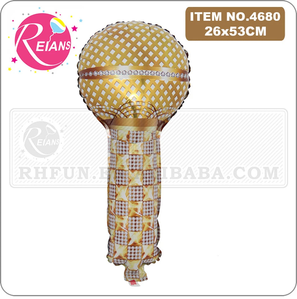 Mini Microphone Balloons Karaoke Inflatable Speaker For 80s 90s Party Decoration Boy Rapper Hip Hop Birthday Party Music Ballon