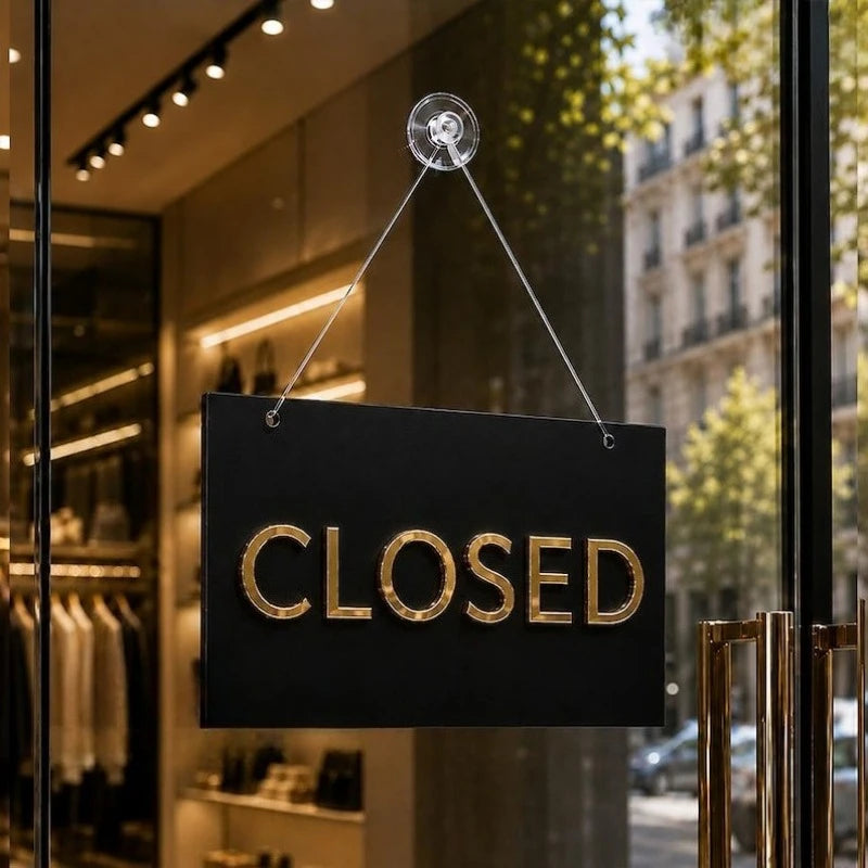 Custom Open Closed Acrylic Door Sign, Waterproof Double Sided Hanging Business Sign, Decorative Storefront Plaque for Cafe,Salon
