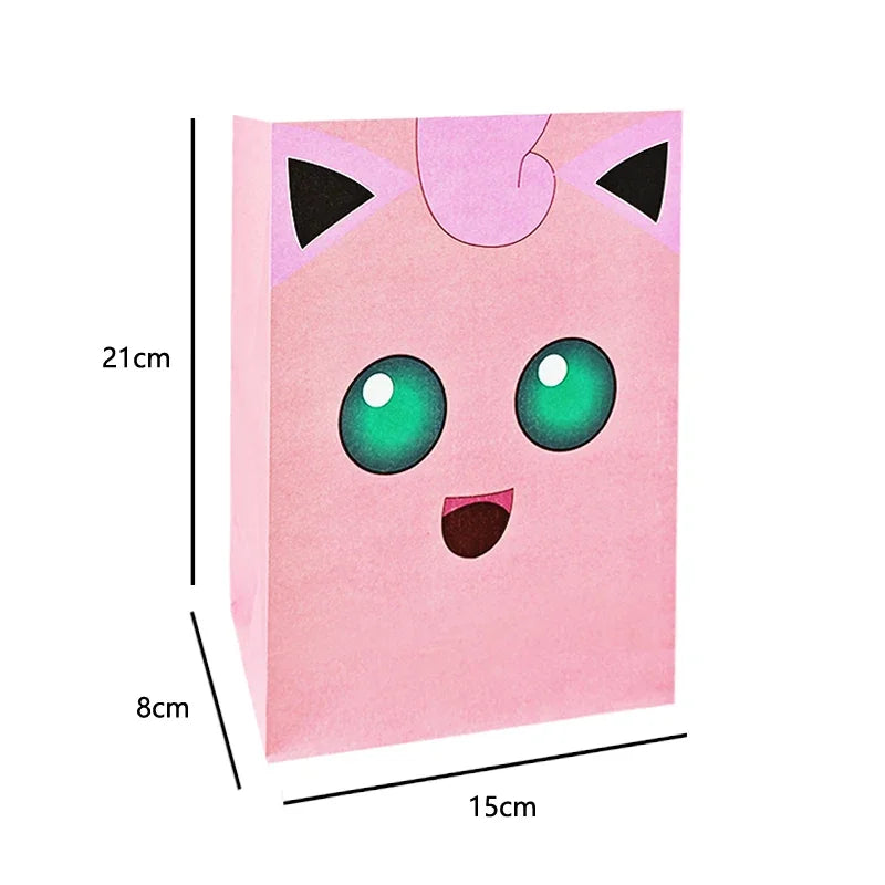 Pokemon Packing Bag Birthday Theme Gift Bag Pikachu Party Candy Snack Gift Bag Charmander Squirtle Children's Toy Gift