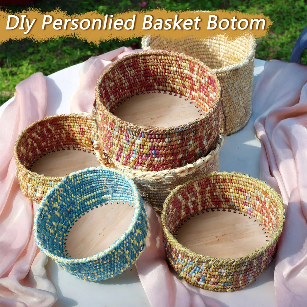 3pcs Wooden Crochet Basket Base Round Square Rectangle Ellipse Bottom Crochet Basket Hand-Woven DIY Crafts Supplies Making Tools