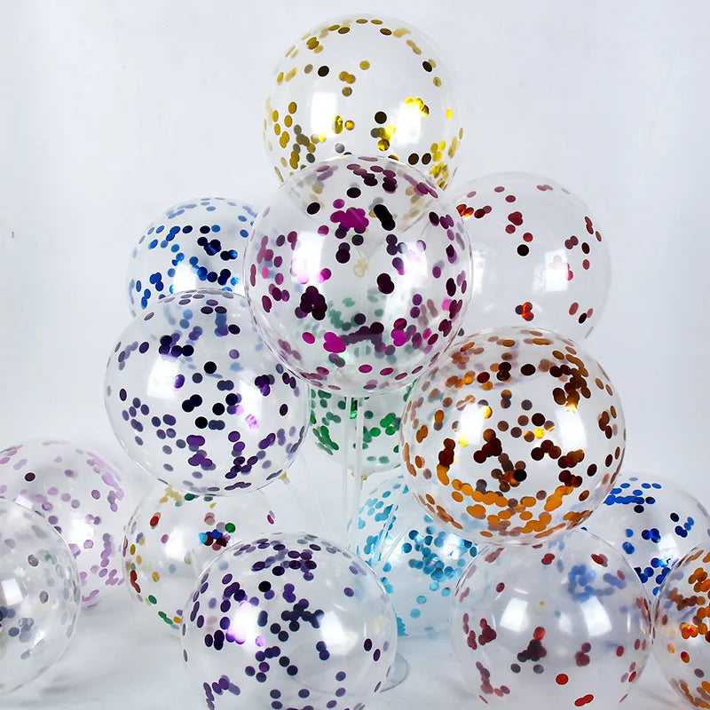 10/20/50 Pcs Colorful Confetti Balloons 12 Inch Transparent Sequin Balloons Wedding Birthday Balloons Festival Decoration Ballon