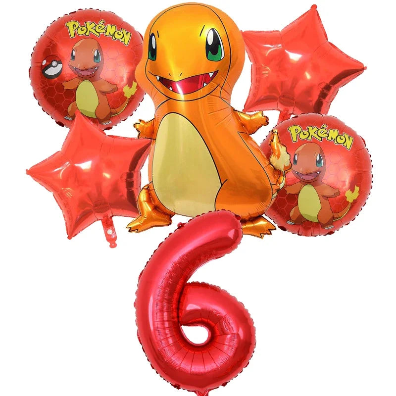 Pokemon Numbers Ballons Pikachu Charmander Birthday Balloons Party Decoration Baby Shower Ornaments Anime Room Decor Kids Gifts