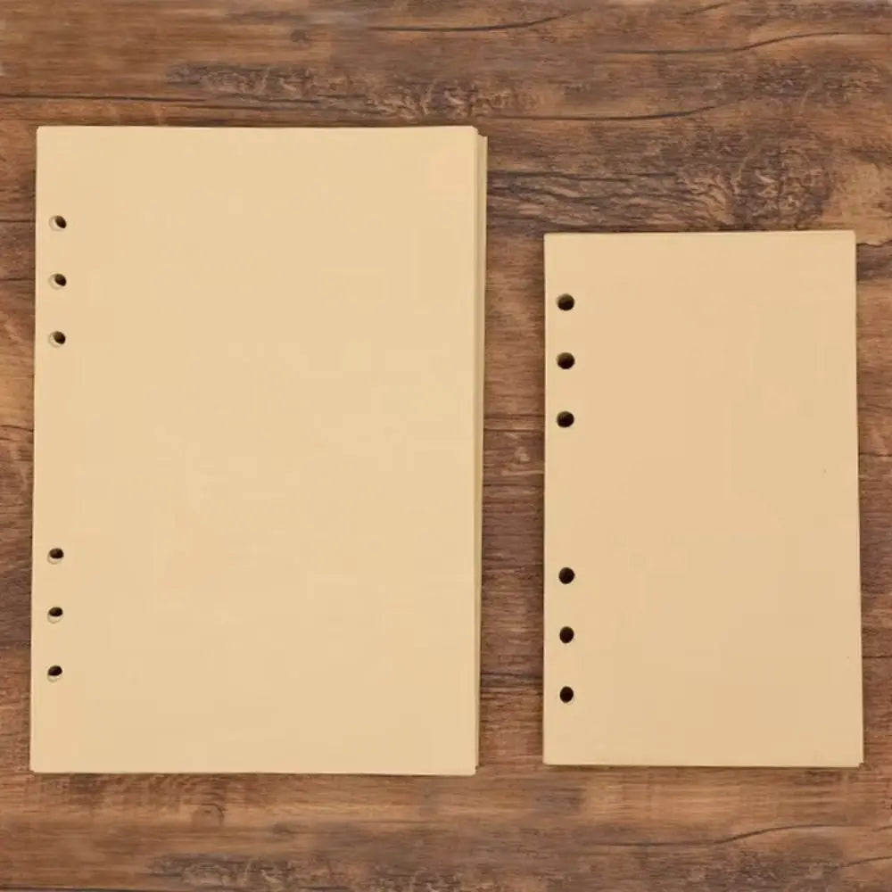 80Sheets Kraft Paper Loose Leaf Paper A5/A6/A7 Horizontal Line/Blank 6-hole Binder Inner Page Notepad Inside Paper Gift