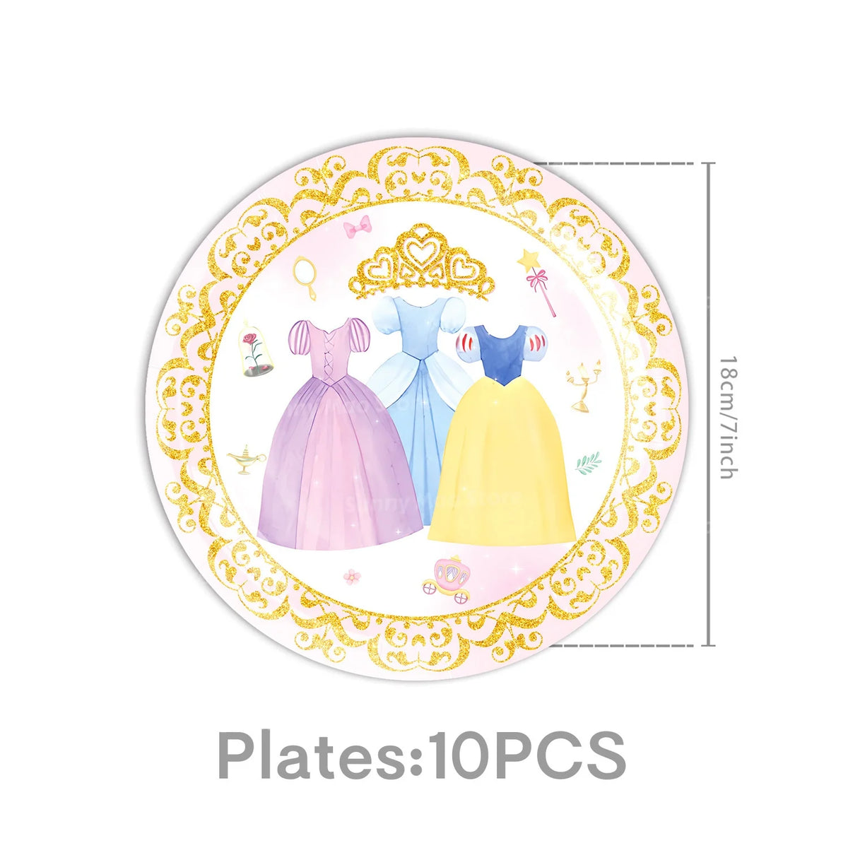 Princess Birthday Party Decorations Kit Paper Cup Plate Napkin Tablecloth  Banner Pink Party Supplies Disposable Dinnerware Set