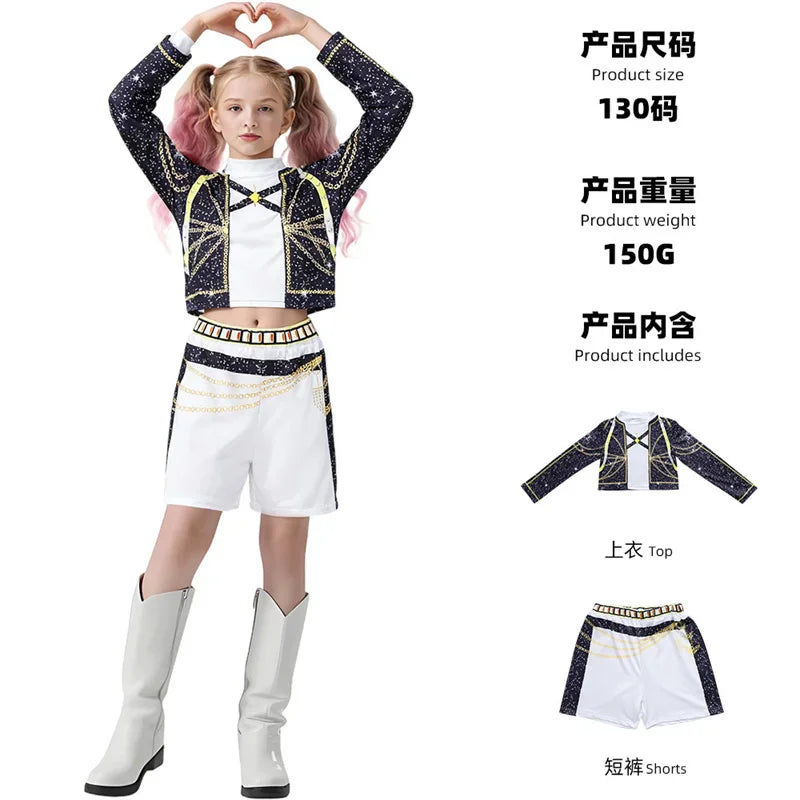 Girl clothing Sets Children Cartoon Cosplay Suits Kids K-Pop Stage Performance 2Pcs Girls Movie Role-playing Costume Outfits