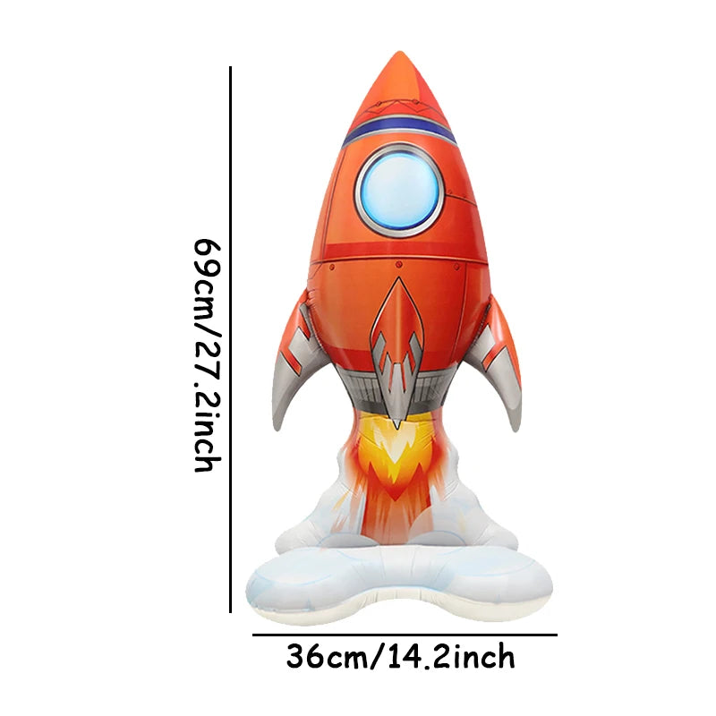 1 Pc Rocket Astronaut Standing Ballons Spaceman Helium Balloons Out Of Space Theme Birthday Party Decorations Globos