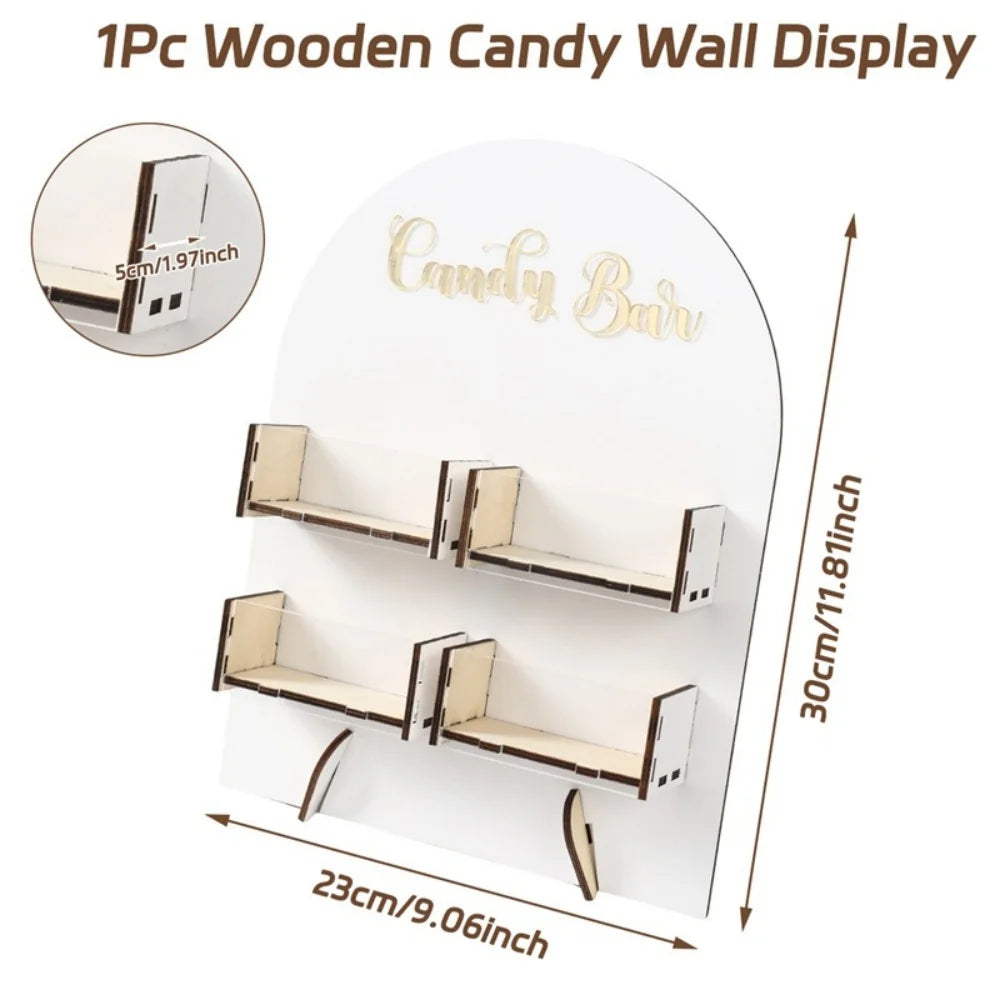 6 Grids Wooden Candy Bar Decoration Dessert Chocolate Snack Display Stand Boxes Birthday Party Wedding Table Decoration
