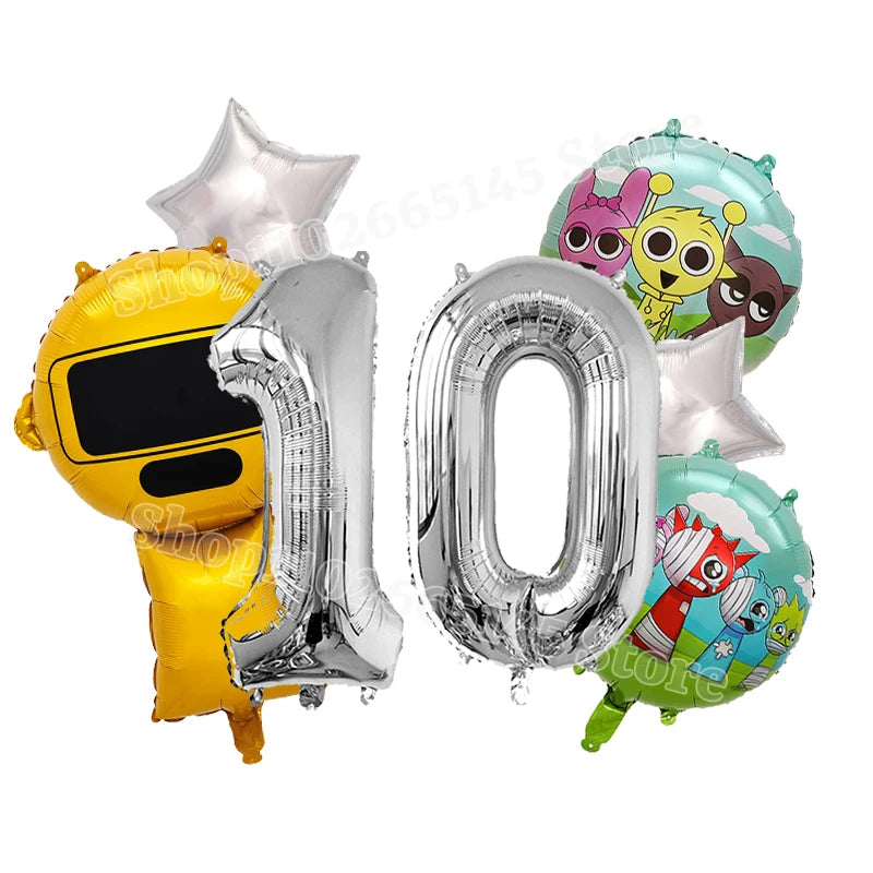 Sprunki Cute Balloons Kids New Digit 1-10 Party Decoration Boys Girls Birthday Baby Shower Gender Reveal Ballons Children Gift