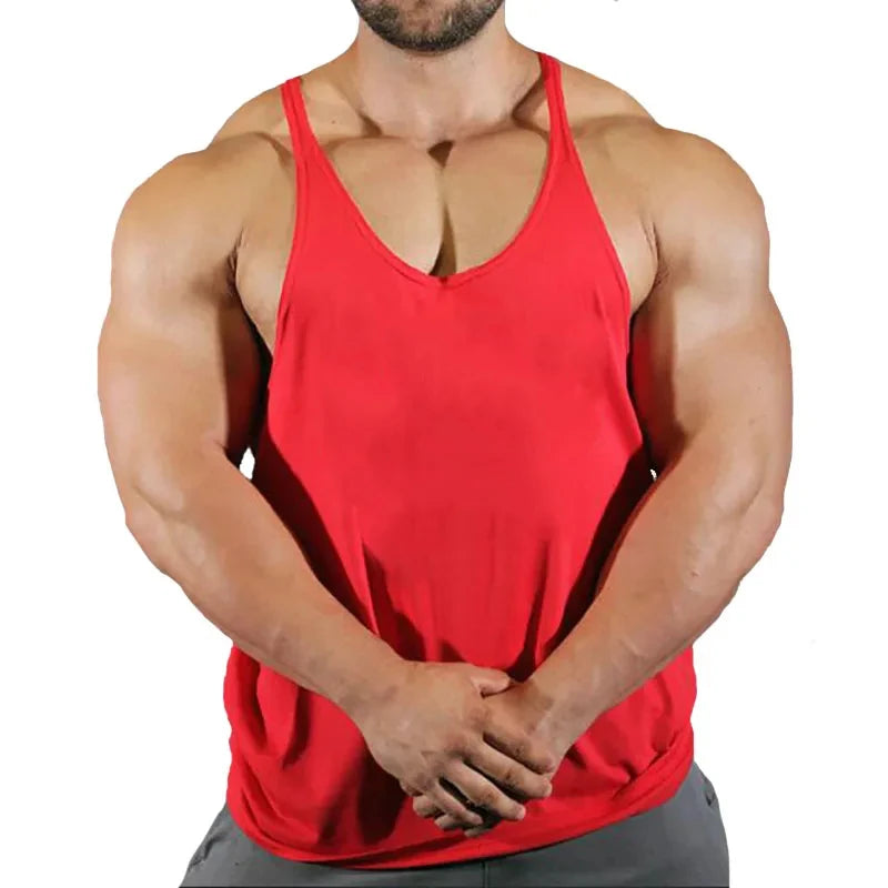 Gym T-shirts Muscle Men's Clothes Workout Fitness Shirt Singlets Tank Top Vest Man Sportswear Muscular Bodybuilding Stringer