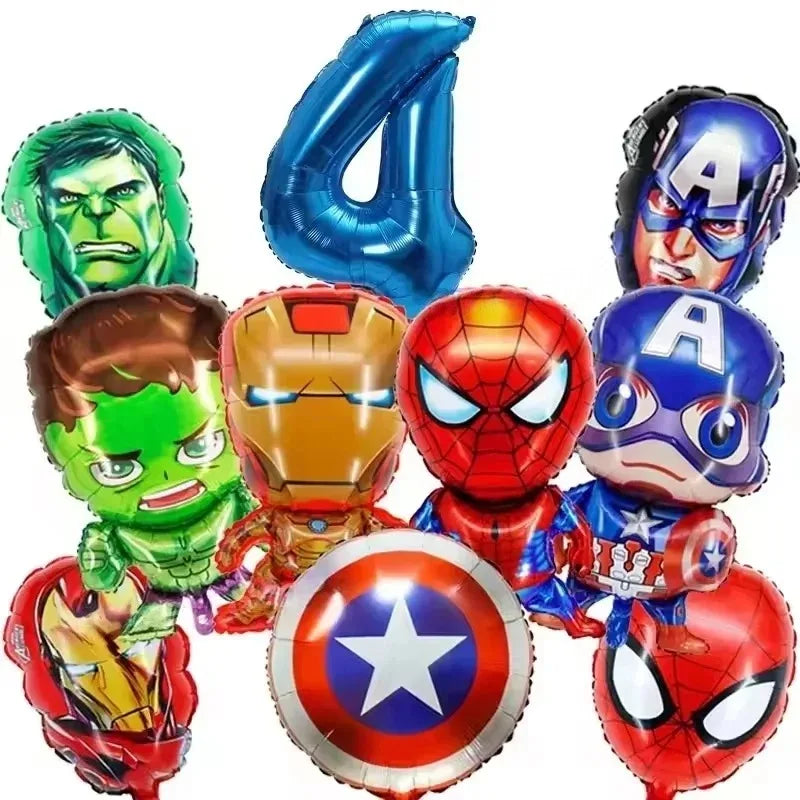 Spider and His Amazing Friends Spider Number Aluminum Balloons Birthday Party Decorations Balloon for Kids Baby Shower gifts