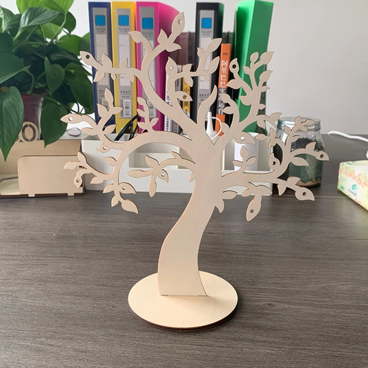 1pc Wooden Art DIY Craft Christmas Tree Shape Accessories Tree Shaped Wood Family Party Wedding Decoration Diy Unfinished Crafts