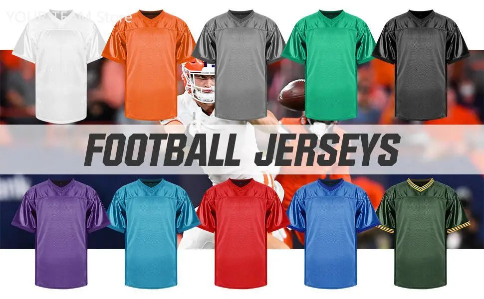 Blank Football Jersey - Sports Performance T-Shirt  Hip Hop Basketball Soccer Party Wear, Sublimation Ready Team Uniform