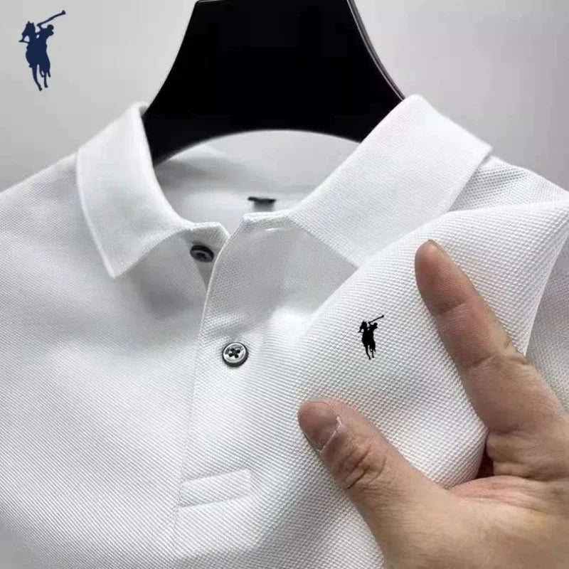 Men's short-sleeved Polo shirt, from a high-end designer brand, featuring a 2025 summer new style fashionable and luxurious prin