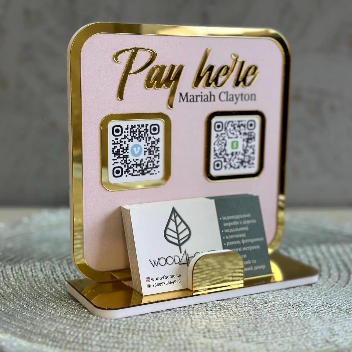 Personalized Multi QR Code Stand Acrylic Scanning Payment Display Business Store Restaurant Custom Logo Desktop Payment Sign