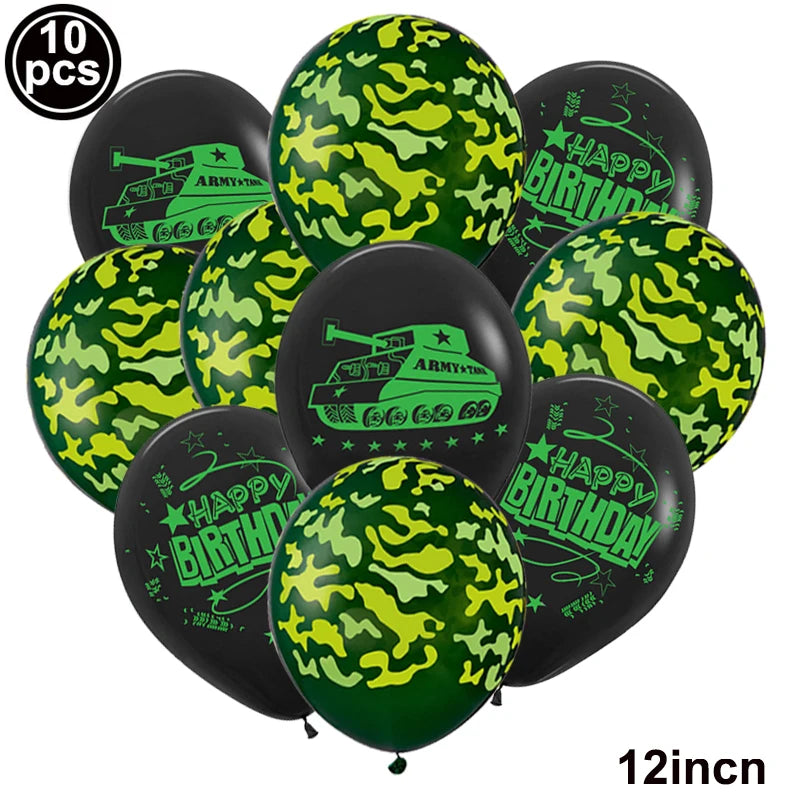 1pcs Giant Tank Balloons Foil Camo Helium Ballons Military Birthday Party Favor Army Theme Parti Decorations Boy Inflatable Toy