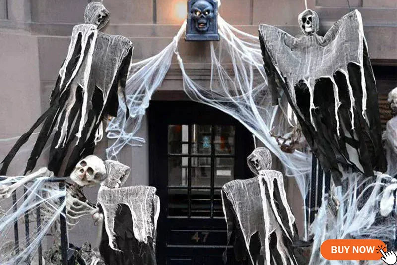 Halloween Decorations Home Decor Skeleton Head Outdoor Scary Props Realistic Skull Hands Yard Prank Festivals Party Supplies
