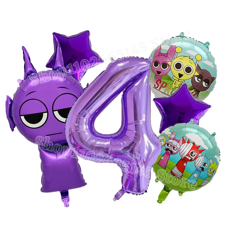 Sprunki Cute Balloons Kids New Digit 1-10 Party Decoration Boys Girls Birthday Baby Shower Gender Reveal Ballons Children Gift