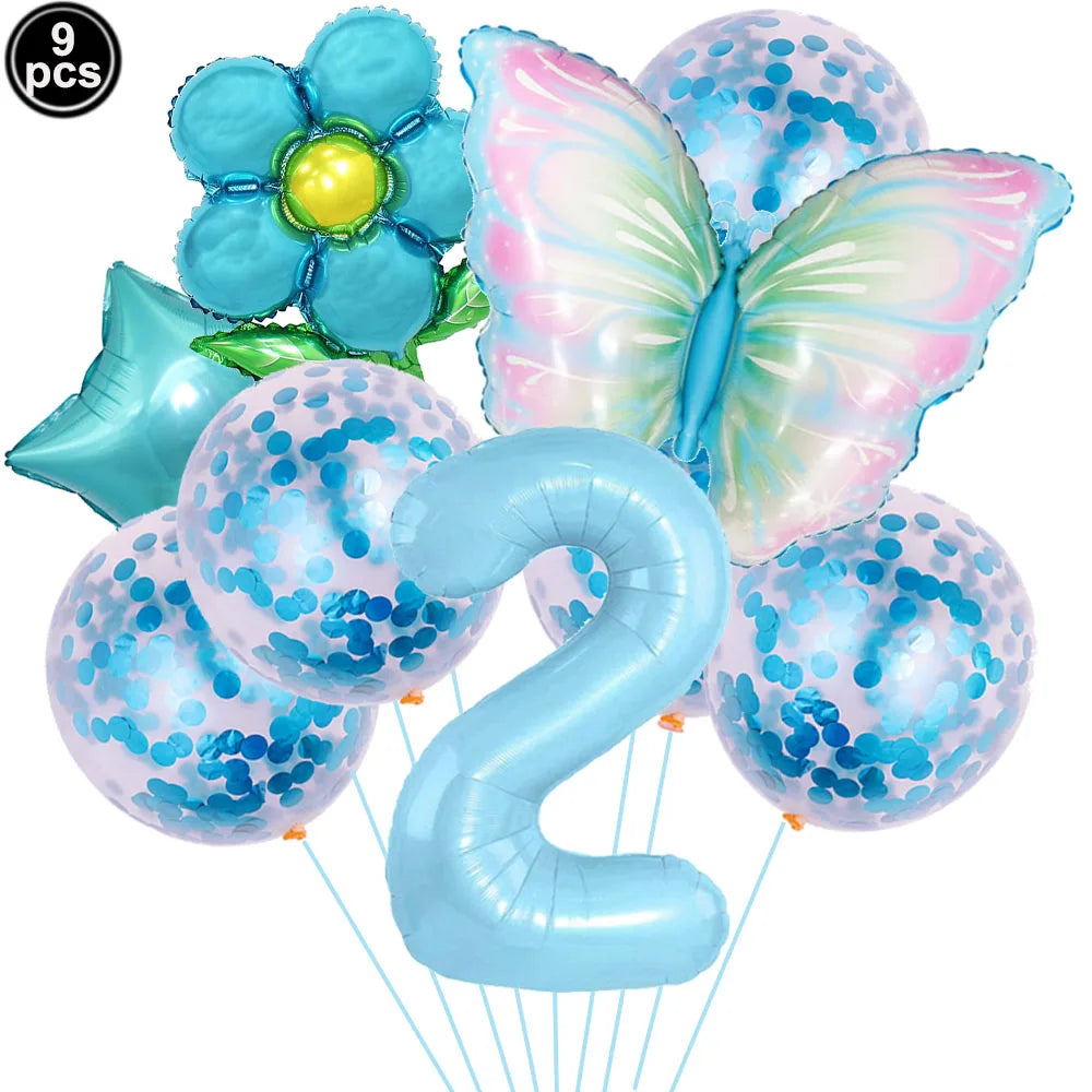 Butterfly Balloons 4th Birthday Decorations for Girl Pink Butterfly Foil Ballon Fairy 4th Birthday Party Decorations Baby Shower