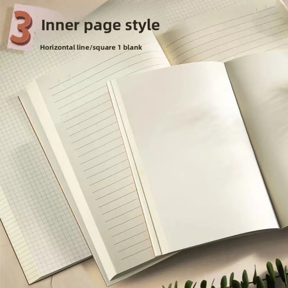 New Pocket A6 Notebook 256 Pages 128 Sheets Thickened Small Notepad Kraft Paper Cover Line Blank Grid Note Book