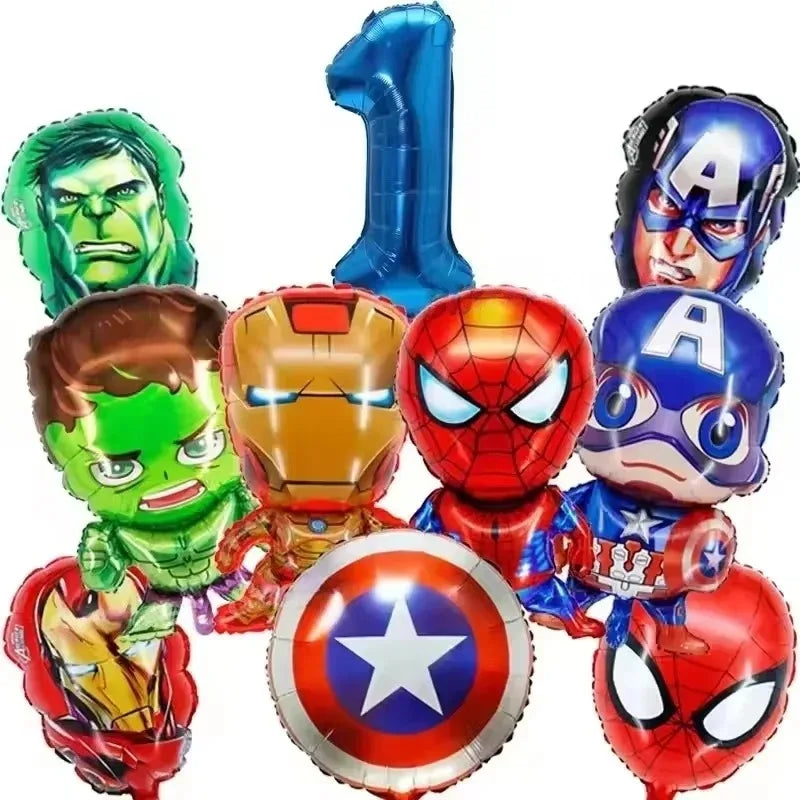 Spider and His Amazing Friends Spider Number Aluminum Balloons Birthday Party Decorations Balloon for Kids Baby Shower gifts