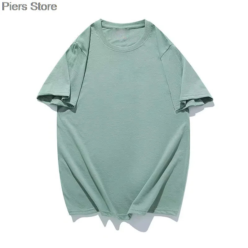 100%cotton Summer Tee T Shirt Women Kawaii T-Shirts Women 2025 Autumn Solid Simple Oversized Tshirt White Long Sleeve Tops