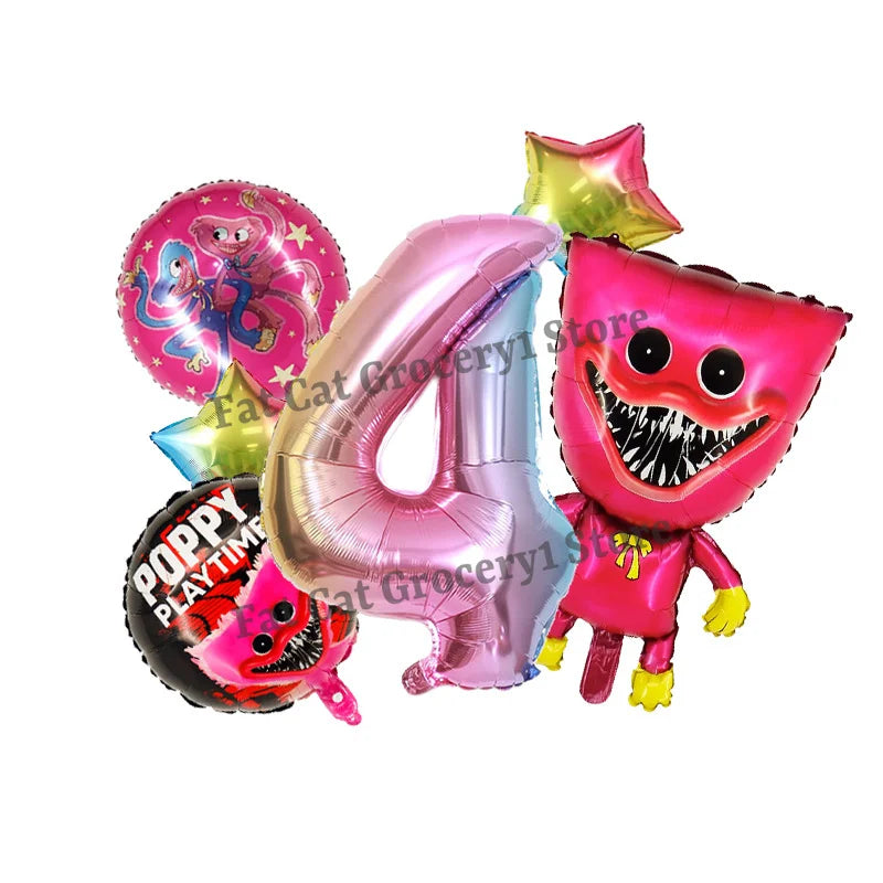 Poppys Playtime Anime Balloons New Kids Birthday Number 1-10 Ballons Baby Shower Gender Reveal Party Decoration Children Gift