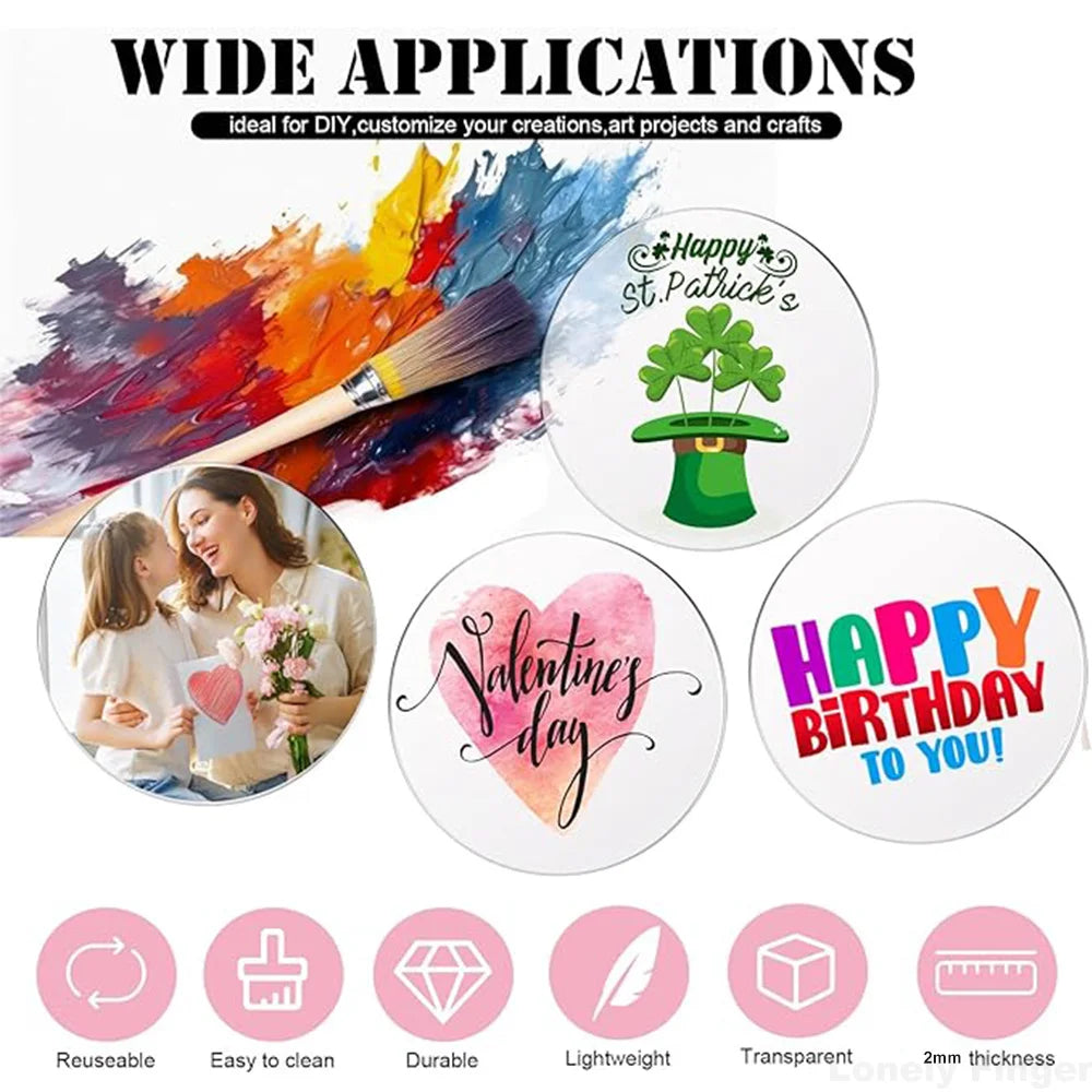 6 Inch Acrylic Circle Blanks Clear Disc Round Transparent Coasters Ornament Blanks for Crafts Christmas 12pcs/20pcs/30pcs