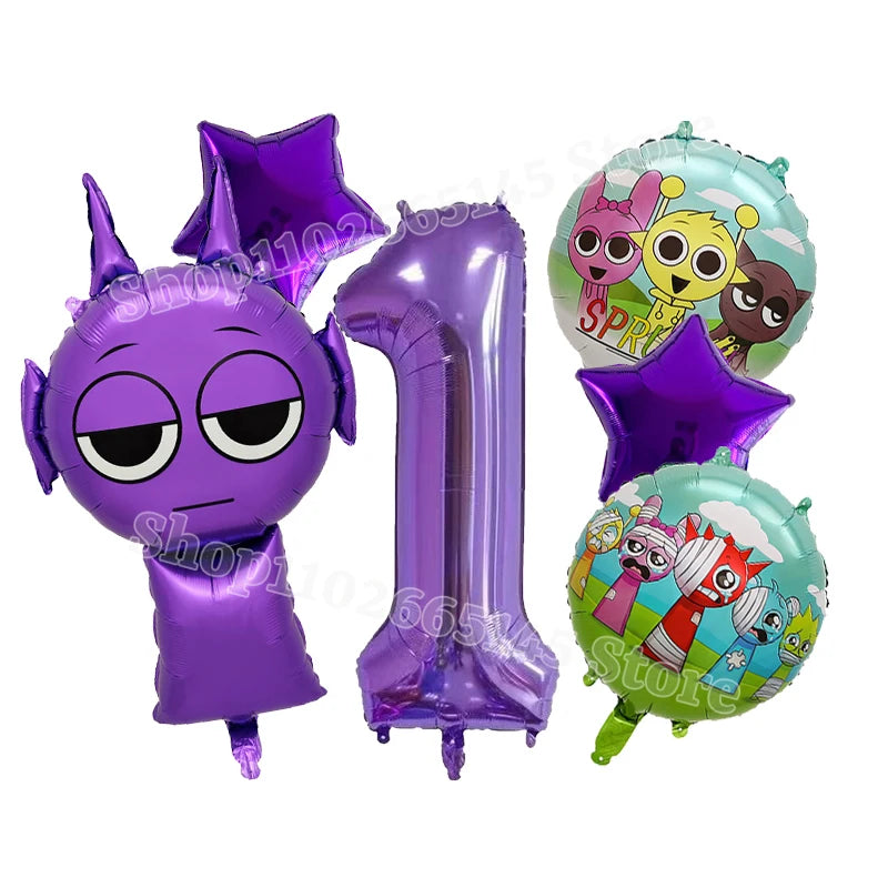 Sprunki Cute Balloons Kids New Digit 1-10 Party Decoration Boys Girls Birthday Baby Shower Gender Reveal Ballons Children Gift