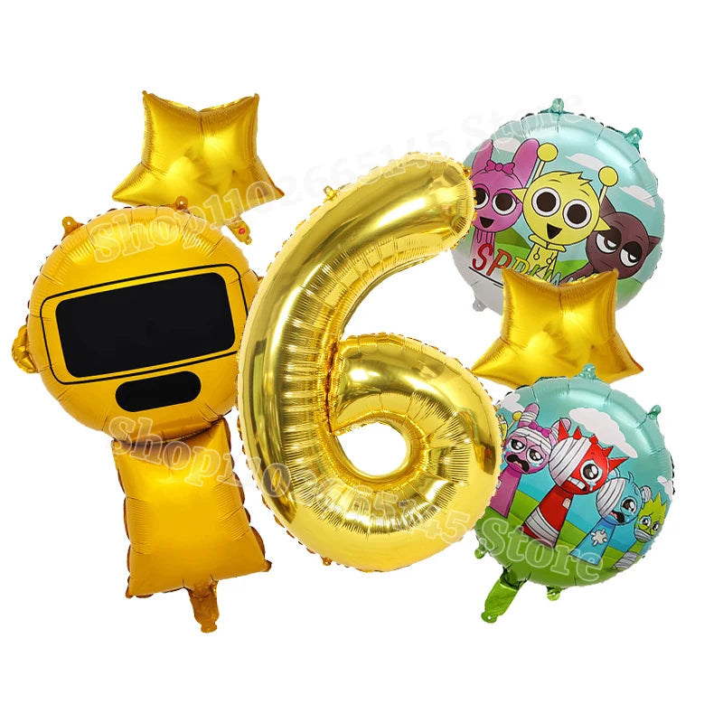 Sprunki Cute Balloons Kids New Digit 1-10 Party Decoration Boys Girls Birthday Baby Shower Gender Reveal Ballons Children Gift