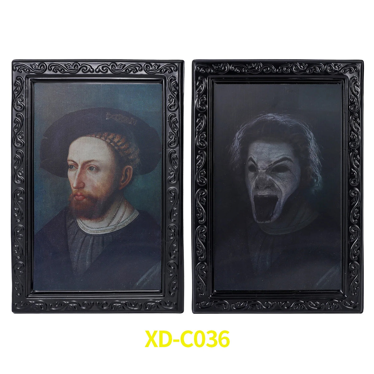 Halloween Decoration 3D Change Face Expression Moving Ghost Portrait Photo Frame Horror Party Castle Haunted House Props Decor