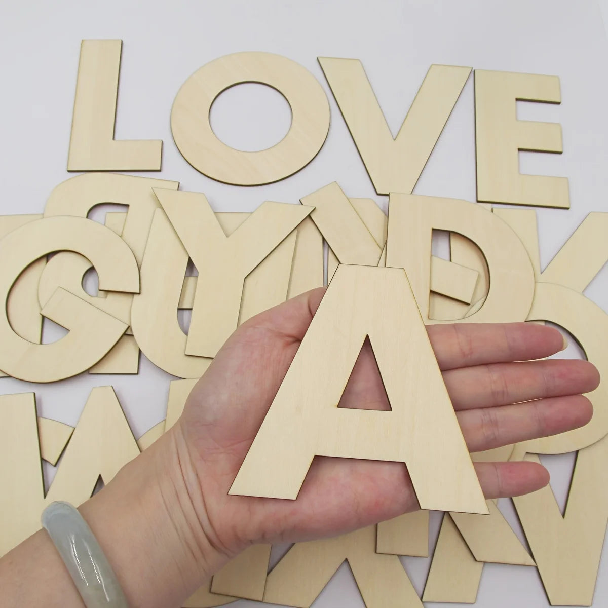 26pcs Wooden Letters Wood Alphabet Letters for Crafts Wood Letters Sign Decoration Wood Letters for Painting/Wall Decor/Letter