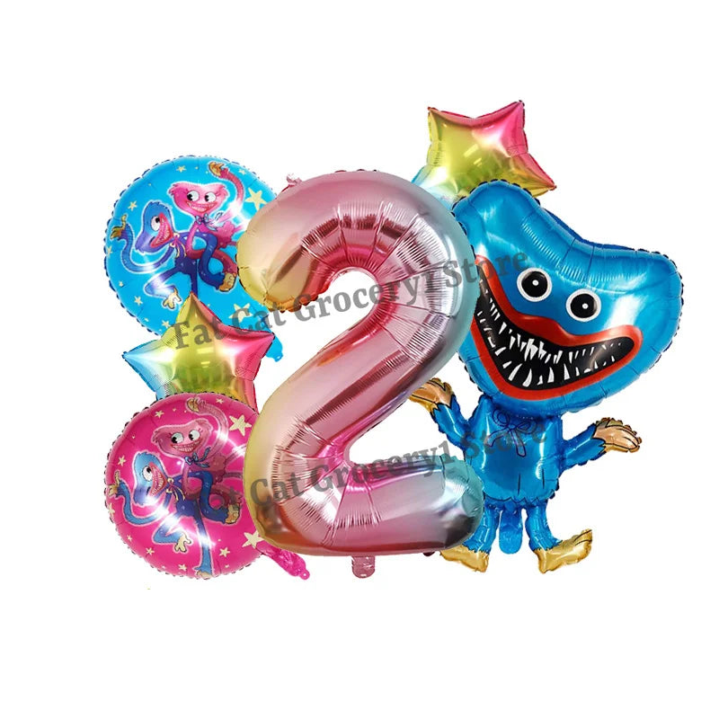 Poppys Playtime Anime Balloons New Kids Birthday Number 1-10 Ballons Baby Shower Gender Reveal Party Decoration Children Gift