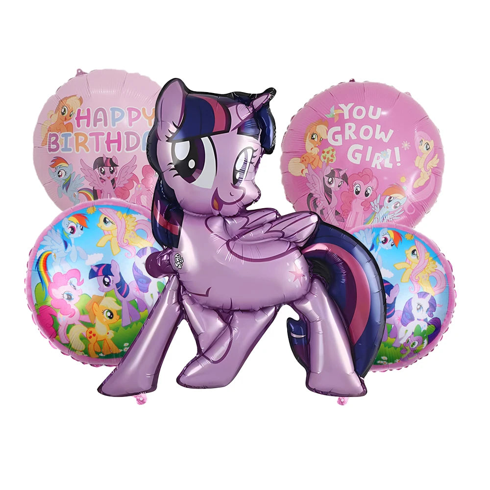 My Little Ponys Theme Balloon Set Baby Shower Party Ballons Cartoon Anime Balloons Decoration Photographic Prop Birthday Gift