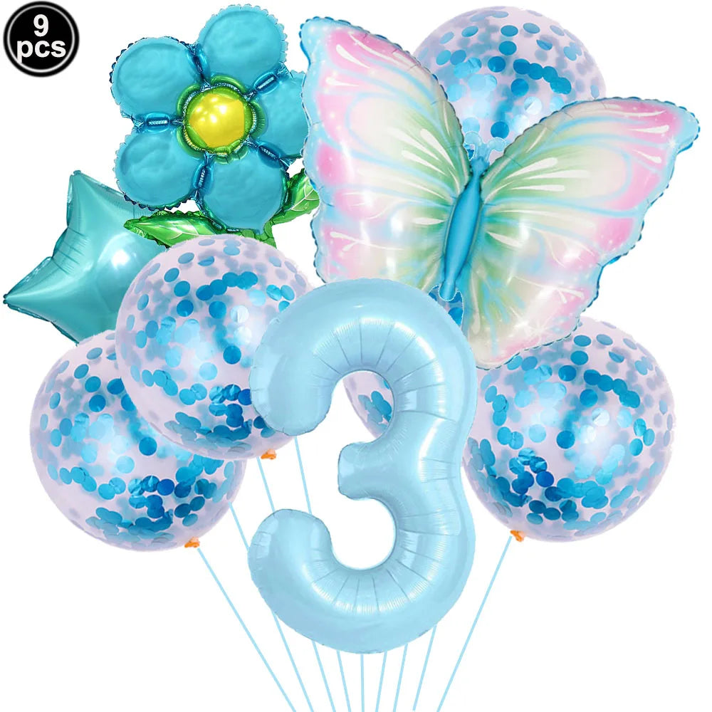 Butterfly Balloons 4th Birthday Decorations for Girl Pink Butterfly Foil Ballon Fairy 4th Birthday Party Decorations Baby Shower
