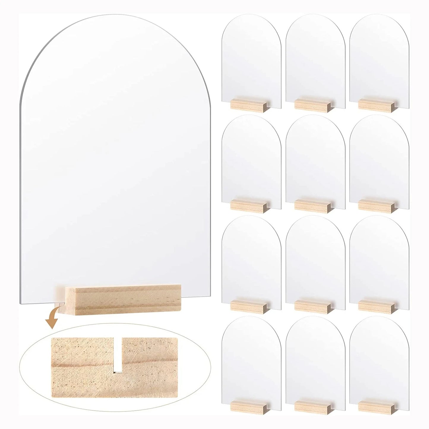 Blank Frosted/Clear Arch Acrylic Sign,DIY Arch Acrylic Blanks Acrylic Sheet for Wedding Events& Parties Centerpieces Decorations
