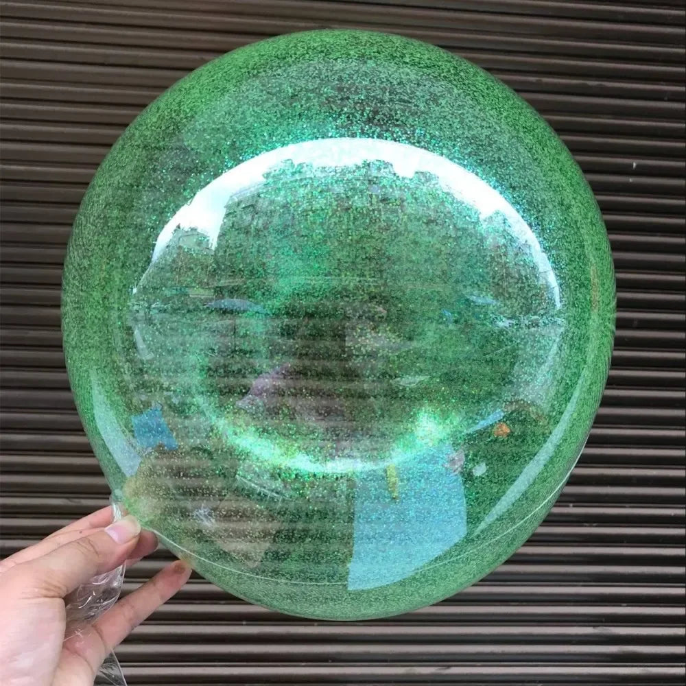 Wedding Decoration Glitter Balloons DIY Transparent Bubble Balls PVC Round Helium Bobo Ballons Event Birthday Party Decor Ballon
