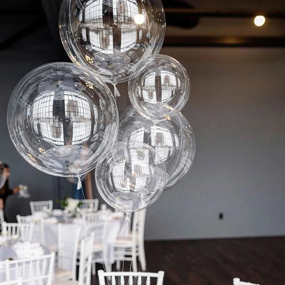 1-5pcs 18/20/24Inch Transparent Bobo Balloons Fillable Bubble Balloon for Wedding Birthday Party Decoration Air Helium Ballon