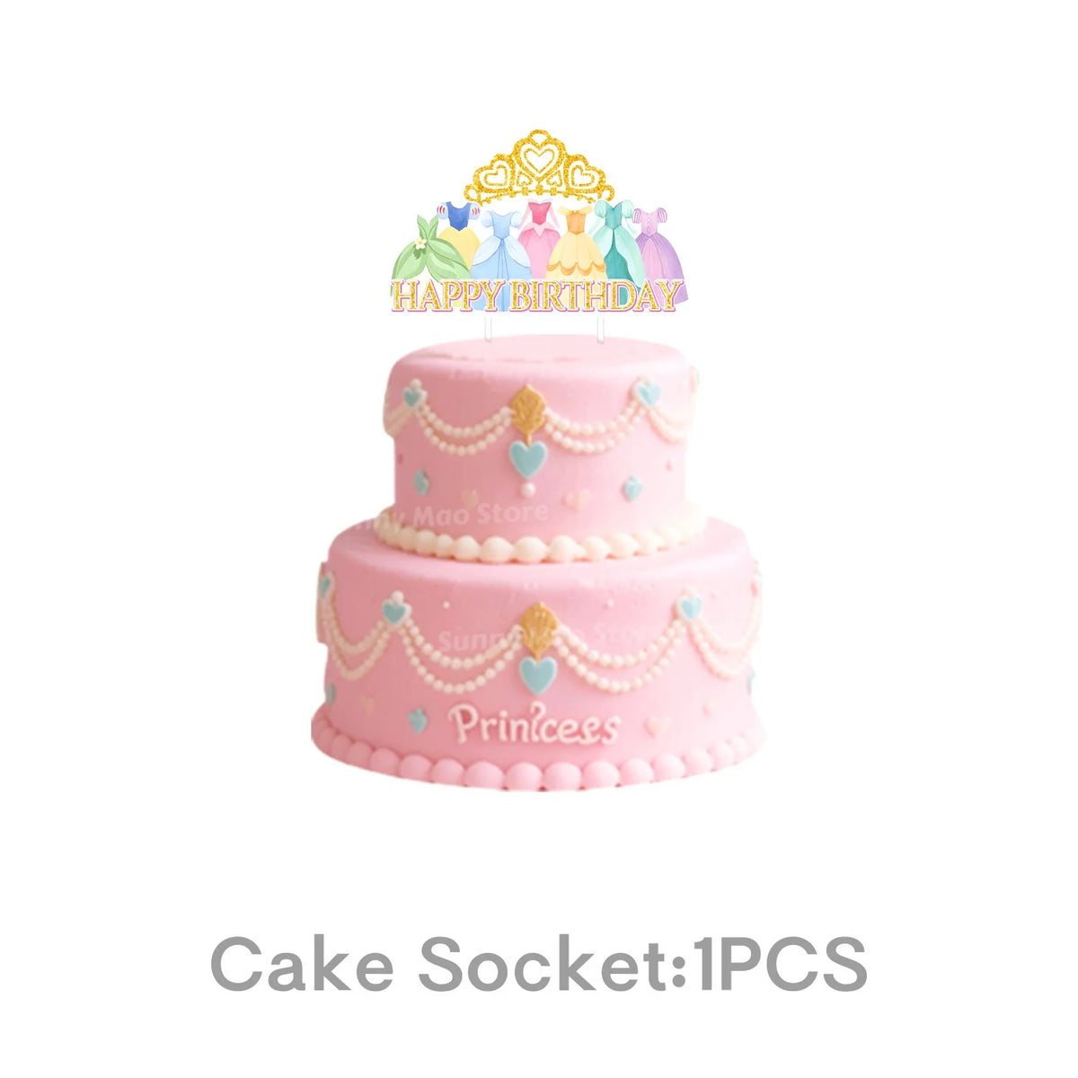 Princess Birthday Party Decorations Kit Paper Cup Plate Napkin Tablecloth  Banner Pink Party Supplies Disposable Dinnerware Set